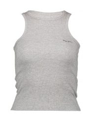 Pepe Jeans Top w kolorze szarym rozmiar: S. Szare koszulki sportowe Pepe Jeans, bez wzorów, z jeansu, bez ramiączek. Za 74.63 zł.