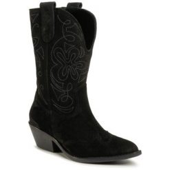 Gino Rossi N576 Czarny. Czarne kozaki Gino Rossi, ze skóry, bez obcasa, bez zapięcia. Za 349.99 zł.