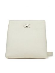 Calvin Klein Torebka Ck Bucket Bag_Tex K60K613179 Biały. Białe listonoszki Calvin Klein, bez wzorów, ze skóry, bez dodatków. Za 349.99 zł.