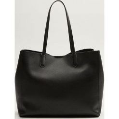 Mango - Torebka Serra. Czarne shopper Mango, bez wzorów, z materiału, casualowe, duże, bez dodatków. Za 89.90 zł.