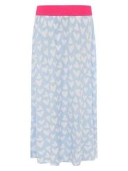 Zwillingsherz Spódnica "Hearts Allover" w kolorze błękitnym rozmiar: L/XL. Niebieskie spódnice Zwillingsherz, na co dzień, l, bez wzorów, z wiskozy, maxi, proste. Za 104.99 zł.