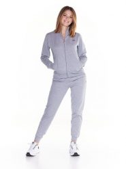 Bluza miękka z zamek błyskawiczny na co dzień. Szare bluzy LEONE 1947 APPAREL, xs, bez wzorów, z dresówki, bez kaptura. Za 252.56 zł.