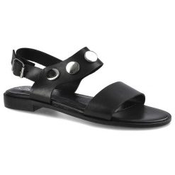 Czarne Sandały Chebello Damskie Stylowe Obuwie. Czarne sandały CheBello, z aplikacjami, ze skóry, casualowe, bez obcasa, na obcasie, bez zapięcia. Za 209.00 zł.