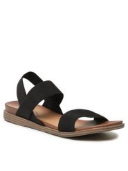 Clara Barson Sandały WS060701-01 Czarny. Czarne sandały Clara Barson, bez wzorów, z materiału, bez obcasa, na płaskiej podeszwie, bez zapięcia. Za 79.99 zł.