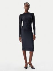 PINKO Sukienka koktajlowa 104838 A2H1 Z99 Czarny Slim Fit. Czarne sukienki Pinko, xs, bez wzorów, z syntetyku, wizytowe, bez kołnierzyka, bez ramiączek. Za 699.99 zł.