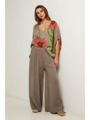 Fleur de Lin Bluzka w kolorze beżowym rozmiar: L. Brązowe bluzki Fleur de Lin, l, bez wzorów, ze lnu, bez kołnierzyka, bez ramiączek. Za 184.95 zł.