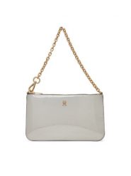 Tommy Hilfiger Torebka Th Icon Chain Shoulder Pouch Met AW0AW18219 Srebrny. Szare torebki klasyczne TOMMY HILFIGER, bez wzorów, ze skóry, bez dodatków. Za 389.99 zł.