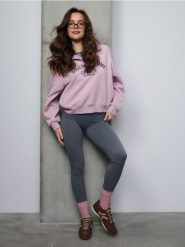 Prążkowane legginsy z wysokim stanem - niebieski. Niebieskie legginsy Sinsay, l, bez wzorów, prążkowane, z podwyższonym stanem. Za 39.99 zł.