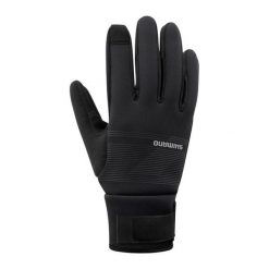 Rękawiczki kolarskie WINDBREAK Thermal, czarne. Czarne rękawiczki Shimano, bez wzorów, sportowe. Za 269.90 zł.