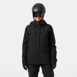 Damska kurtka narciarska Helly Hansen Powchaser Anorak. Czarne kurtki narciarskie Helly Hansen, bez wzorów, bez kaptura, narciarskie. Za 1,084.00 zł.