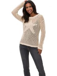 Heine Sweter w kolorze beżowym rozmiar: 44. Brązowe swetry Heine, bez wzorów, z bawełny, bez ramiączek. Za 59.95 zł.