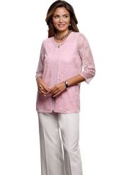 WITT WEIDEN Bluzka w kolorze jasnoróżowym rozmiar: 38. Różowe bluzki WITT WEIDEN, bez wzorów, z koronki, bez kołnierzyka, bez ramiączek. Za 86.99 zł.