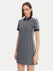 Lacoste Sukienka codzienna EF2655 Granatowy Slim Fit. Niebieskie sukienki Lacoste, na co dzień, bez wzorów, z bawełny, bez kołnierzyka, bez ramiączek, proste. Za 499.99 zł.
