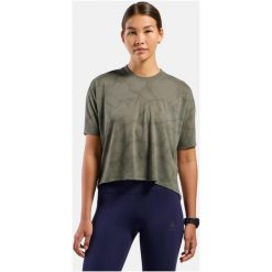 Koszulka damska Odlo ACTIVE 365 NATURAL BLEND PRINT T-shirt. Zielone koszulki sportowe Odlo, bez wzorów, bez ramiączek. Za 329.98 zł.