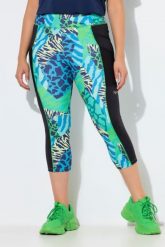 Damskie Legginsy capri wzór zwierzęcy elastyczny pas z recyklingu. Zielone legginsy Ulla Popken, plus size, bez wzorów, z elastanu. Za 239.99 zł.