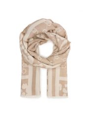 Liu Jo Szal Stola Jacquard Mon 2F5040 T0300 Beżowy. Brązowe rękawiczki Liu Jo, bez wzorów, z materiału. Za 269.99 zł.