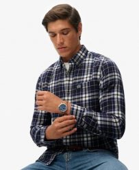 Superdry Koszula Lumberjack z długim rękawem z bawełny – Relaxed fit. Niebieskie koszule Superdry, xl, z aplikacjami, z bawełny, klasyczne, bez kołnierzyka, bez ramiączek. Za 387.25 zł.