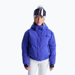 Kurtka snowboardowa damska ROXY Snow Shimmer. Niebieskie kurtki narciarskie Roxy, l, bez wzorów, z materiału, bez kaptura, snowboardowy. Za 799.99 zł.