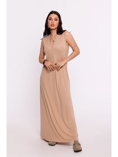 Be Wear Sukienka w kolorze beżowym rozmiar: L. Brązowe sukienki Be Wear, l, bez wzorów, bez kołnierzyka, bez ramiączek, maxi. Za 167.28 zł.