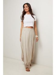 Le Monde du Lin Lniana spódnica w kolorze beżowym rozmiar: 40/42. Brązowe spódnice Le Monde du Lin, bez wzorów, z koronki, maxi. Za 165.99 zł.