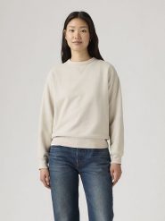Levi's Sweter w kolorze kremowym rozmiar: XS. Brązowe swetry Levi's®, s, bez wzorów, z bawełny, bez ramiączek. Za 100.52 zł.