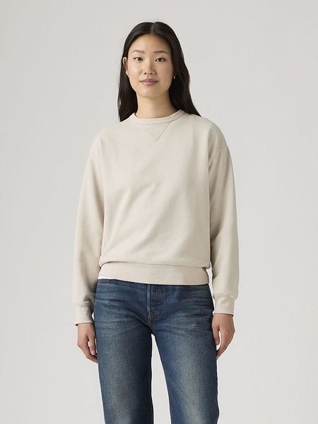 Levi's Sweter w kolorze kremowym rozmiar: XS. Brązowe swetry Levi's®, s, bez wzorów, z bawełny, bez ramiączek. Za 100.52 zł.