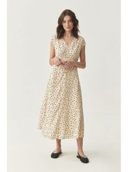 TATUUM Sukienka w kolorze beżowo-czarnym rozmiar: 44. Brązowe sukienki Tatuum, bez wzorów, z wiskozy, bez kołnierzyka, bez ramiączek, midi. Za 156.98 zł.