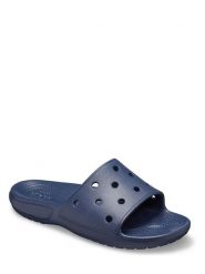 Crocs Klapki "Classic Slide" w kolorze granatowym rozmiar: 41/42. Niebieskie klapki Crocs, bez wzorów, z otwartym noskiem, bez obcasa. Za 83.42 zł.