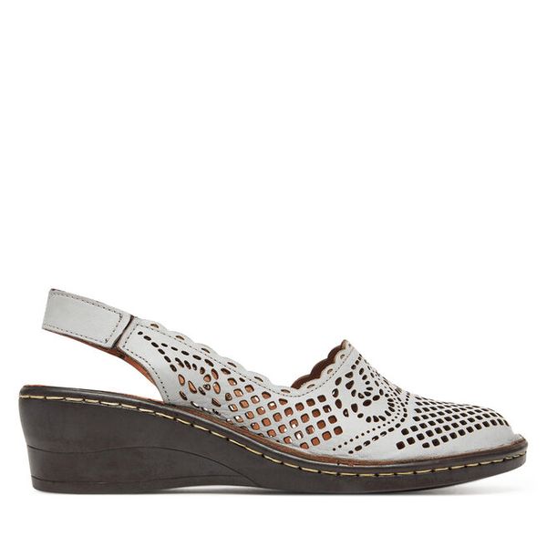 Sandały Comfortabel. Szare sandały Comfortabel, bez wzorów, bez obcasa, na koturnie, bez zapięcia. Za 369.99 zł.