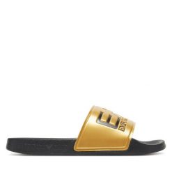 Klapki EA7 Emporio Armani. Żółte klapki EA7 Emporio Armani, bez wzorów, bez obcasa. Za 159.99 zł.