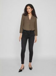 Vila Dżinsy - Skinny fit - w kolorze czarnym rozmiar: M/L30. Czarne jeansy Vila, l, z aplikacjami, z podwyższonym stanem. Za 70.41 zł.