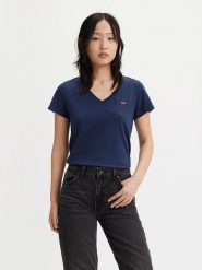 Levi's Koszulka w kolorze granatowym rozmiar: S. Niebieskie bluzki Levi's®, s, bez wzorów, z bawełny, bez kołnierzyka, bez ramiączek. Za 65.85 zł.