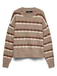 Vero Moda Sweter w kolorze beżowym rozmiar: XS. Brązowe swetry Vero Moda, xs, bez wzorów, bez ramiączek. Za 139.95 zł.
