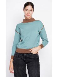 William de Faye Sweter w kolorze turkusowo-karmelowym rozmiar: 34. Niebieskie swetry William de Faye, bez wzorów, bez ramiączek. Za 104.99 zł.