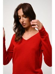 AUTHENTIC CASHMERE Kaszmirowy sweter "Galise" w kolorze czerwonym rozmiar: M. Czerwone swetry AUTHENTIC CASHMERE, m, bez wzorów, z kaszmiru, bez ramiączek. Za 273.59 zł.