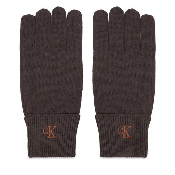 Rękawiczki Damskie Calvin Klein. Brązowe rękawiczki Calvin Klein, bez wzorów, z dzianiny. Za 209.99 zł.