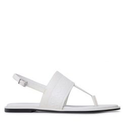 Sandały Calvin Klein. Sandały Calvin Klein, bez wzorów, bez obcasa, na płaskiej podeszwie, bez zapięcia. Za 389.99 zł.
