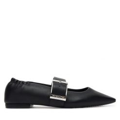 Baleriny DKNY. Czarne baleriny DKNY, bez wzorów, bez obcasa. Za 439.99 zł.