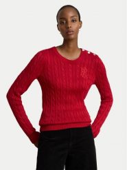 LAUREN RALPH LAUREN Sweter 200P14039501 Czerwony Regular Fit. Czerwone swetry Lauren Ralph Lauren, m, bez wzorów, z bawełny, bez ramiączek. Za 730.99 zł.