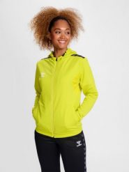 Damska poliestrowa bluza dresowa zapinana na zamek z kapturem Hummel Authentic. Żółte bluzy Hummel, m, bez wzorów, z dresówki, z kapturem. Za 249.90 zł.