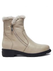 Caprice Botki 9-26409-41 Écru. Białe botki Caprice, bez wzorów, ze skóry, bez obcasa, na płaskiej podeszwie, bez zapięcia. Za 569.99 zł.