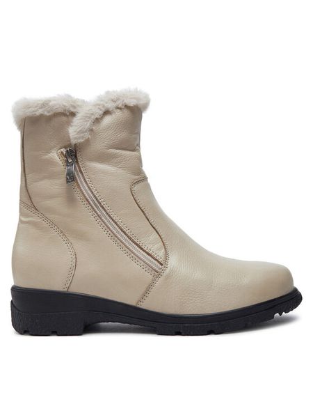 Caprice Botki 9-26409-41 Écru. Białe botki Caprice, bez wzorów, ze skóry, bez obcasa, na płaskiej podeszwie, bez zapięcia. Za 569.99 zł.
