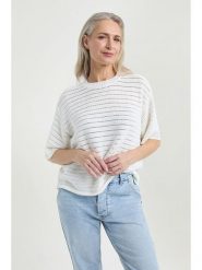 Josephine & Co Koszulka "Joyce" w kolorze białym rozmiar: M. Białe bluzki Josephine & Co, m, bez wzorów, z wełny, bez kołnierzyka, bez ramiączek. Za 195.99 zł.