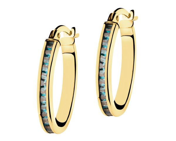 Złote kolczyki z cyrkoniami. Żółte kolczyki Apart, z cyrkonią, złote. Za 1,229.00 zł.