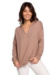 Be Wear Bluza w kolorze jasnobrązowym rozmiar: XXL. Brązowe bluzy Be Wear, xxl, z aplikacjami, bez kaptura. Za 114.17 zł.