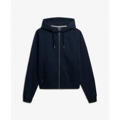 Damska bluza z kapturem zapinana na zamek z logo Superdry Essential. Niebieskie bluzy Superdry, m, bez wzorów, z kapturem. Za 318.95 zł.