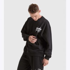 Bluza DIADORA SWEATSHIRT CREW MANIFESTO. Fioletowe bluzy Diadora, m, bez wzorów, z bawełny, bez kaptura. Za 139.99 zł.