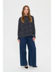 SAINT TROPEZ Bluzka w kolorze czarno-białym rozmiar: S. Czarne bluzki Saint Tropez, s, bez wzorów, z wiskozy, klasyczne, bez kołnierzyka, bez ramiączek. Za 126.99 zł.