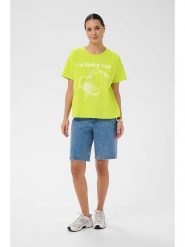 Kaffe Koszulka w kolorze limonkowo-białym rozmiar: XL. Zielone bluzki Kaffe, xl, bez wzorów, z bawełny, bez kołnierzyka, bez ramiączek. Za 78.99 zł.