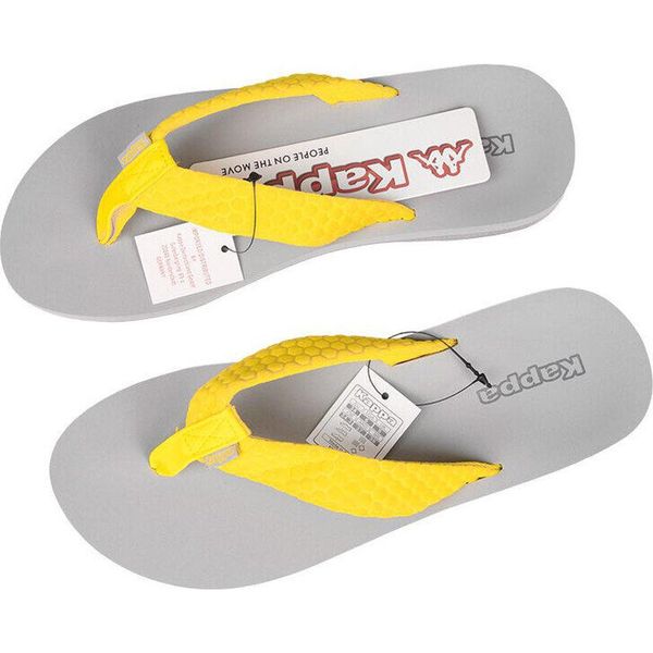 Klapki plażowe damskie Kappa Pahoa. Żółte klapki Kappa, bez wzorów, bez obcasa. Za 109.85 zł.
